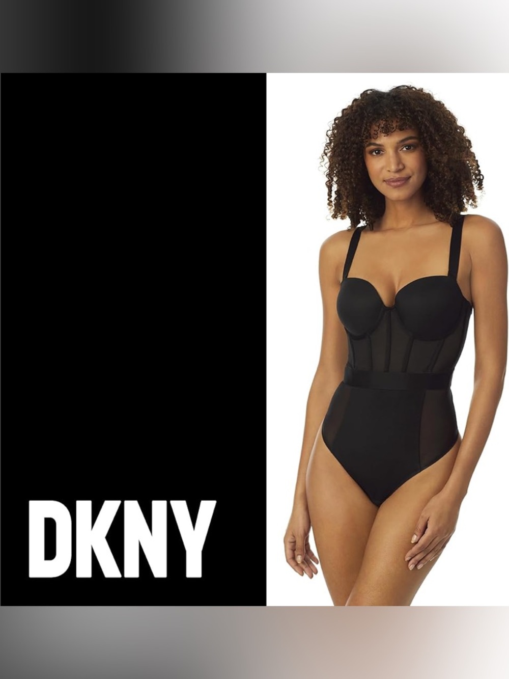 NWT DKNY Black Contour Underwire Bodysuit